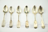 Lot #426 - 6 Monogrammed Coin Silver Spoons to include: Two W.E. Williams Upstate, NY Possibly