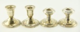 Lot #441 - (2) Pairs of Sterling silver weighted candlesticks 3”