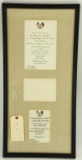 Lot #457 - Framed double sided invitation for Her Majesty Queen Elizabeth II and his Royal