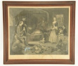 Lot #484 - “Mount Vernon in the Olden Time” Wild Game and Stag scene framed engraving by E.P. H