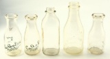 Lot #555 - (5) Milk Bottles: Mapleton Farm Dairy, Nassawadox, VA, (2) R. Wood and Son Seashore