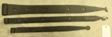 Lot #561 - (3) Early 19th Century cast iron strap hinges in 23” , 31” and 32” (32” hinge is