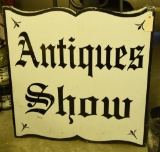 Lot #562 - “Antiques Show” folding double sided “A” frame sign 48” x 48”