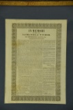 Lot #577 - Framed 1844 Northampton County obituary for Nathaniel J. Winder Clerk of the Court