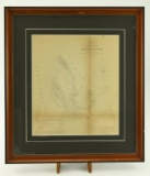 Lot #590 - Very Nice framed and matted U.S. Coast  Survey Preliminary Sketch Map of Cape Charles