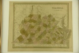 Lot #594 - Mid 19th Century Engraved Map of the State of Virginia by G.W. Boynton 1838.