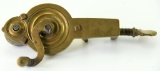 Lot #603 - Rare 18th Century brass table mount hand crank finishing grinder 6” unsigned