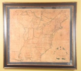 Lot #637 - Framed “Map of the United State of America” by Eliza Hard dated 1818. Map was drawn