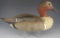 Lot #827 - Decorated Green Wing Teal Half Decoy. Green felt on bottom and rear. (From the Estate