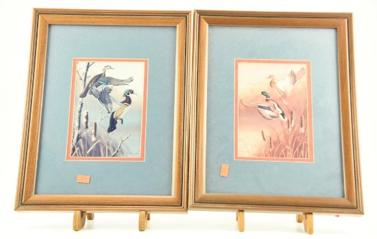 Lot #331 - Pair of Framed prints of Wood Ducks and Mallards