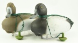 Lot #301 - One dozen Styrofoam Blue bill decoys (6) Drakes and (6) Hens all rigged with line and