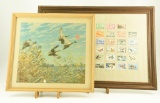 Lot #324 - “Around the Bend” framed print by Richard Bishop, and Framed Duck stamp print