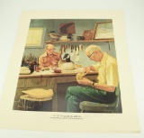 Lot #326 - Framed 1974 L.T. Ward & Bros print by R.H. Harryman signed by artist and both Ward