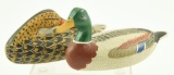 Lot #339 - Pair of Artie Behmetuk, Lockport, Ill miniature carved Mallards drake and Hen (from