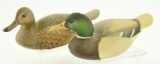 Lot #348 - Pair of miniature carved Mallards Drake and Hen by William H. Cranmer signed on