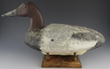 Lot #795 - Unsigned Working Canvasback Drake Decoy with wood keel and lead weight. Pascagoula,