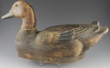 Lot #806 - Herters Factory Mallard Hen Decoy with wood base. Tag on bottom. Circa 1930. (From