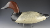 Lot #809 - Unsigned R. Madison Mitchell Canvasback Drake working decoy with 2 Nail lead keel