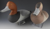 Lot #821 - Pair of 1974 Capt. Harry Jobes Redhead working decoys with lead keel weights. (From