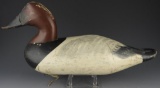 Lot #826 - 1957 Charles Bryan Canvasback Drake Working Decoy with Lead keel weight. 