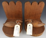 Lot #832 - Pair of Leonard E. Pryor stained duck bookends. Stamped with 