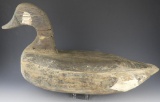 Lot #833 - Early Canada Goose Decoy with 2 Pc Body Silhouette style head with repairs. Branded