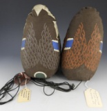 Lot #835 - Pair of Duck-In Decoys, St. Louis, MD tip up Mallard Canvas decoys. Style listed on