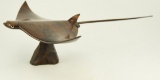 Lot #308A - Carved Ironwood/Mahogany stingray 14” wide with 16” tail