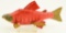 Lot #380 - Hand carved folk art Red Sockeye Salmon fish decoy signed Dahle Bingaman 11 ½”