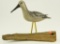 Lot #491 - Orville and Dorothy Quillen, Chincoteague, VA carved standing Yellowlegs on driftwood