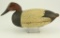 Lot #592 - J.A. Stokes, Canvasback drake, two piece body construction branded J.A. Stokes on