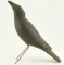 Lot #782 - Wood  Crow Decoy with WIre legs and glass eyes. 