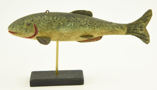 Lot #382 - Reggie Birch, Chincoteague, VA hand carved Brook trout fish decoy signed on