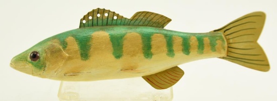 Lot #392 - Dahle Bingaman hand carved Walleye fish decoy 8”