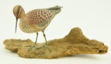 Lot #360 - Paul Nock Salisbury, MD Stilt Sand piper on driftwood signed and dated 1973 (from the