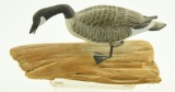 Lot #373 - Miniature carved Canada Goose on driftwood signed Charles Berry, Salisbury, MD 1984