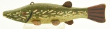 Lot #391 - Hand carved Northern Pike folk art fish decoy unknown maker 10”
