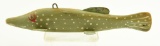 Lot #393 - Vintage hand carved Walleye fish decoy unknown maker 10”