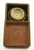 Lot #400 - Antique brass gimballed compass in fingerjointed box
