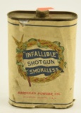 Lot #404 - Vintage Hercules Powder Co. Infallible Shotgun Smokeless powder tin