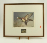 Lot #428 - Framed 1982 Maryland Duck Stamp print by Author Eakin S/N 285/1250