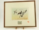 Lot #430 - Framed 1977 Maryland Duck Stamp print by Lious Frasino S/N 232/500