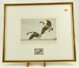 Lot #433 - Framed 1986 Maryland Duck Stamp print by David Turnbough 752/1400