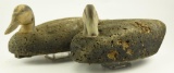 Lot #467 - (2) Cork body black ducks by H. Hammand Middletown, DE (one is missing chunk of cork