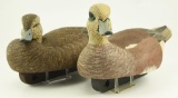 Lot #519 - Pair Mike Smyzer, PA beautiful hand carved Cork Body Widgeons drake and hen signed