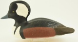 Lot #523 - Stoney Point Decoys Hooded Merganser drake decoy painted by Shirley Hearn 1990 signed