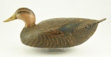 Lot #562 - L.T. Ward Bro Crisfield, MD Black balsa wood black duck circa 1940 minor loss of paint