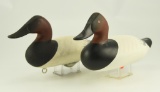 Lot #594 - (2) Charlie Joiner, Chestertown, MD Canvasback drakes both signed and dated on under