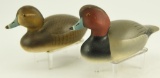 Lot #602 - Pair of Paul Nock Salisbury, MD 1/3 size carved Redheads signed and dated 11/65 on