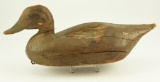 Lot #608 - Lloyd Tyler, Crisfield, MD (1898-1970) Black duck circa 1930 original paint signed